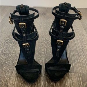 Giuseppe Zanotti T-Strap Black Buckle Sandal